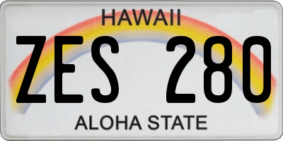 HI license plate ZES280