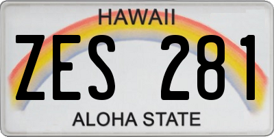 HI license plate ZES281