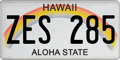 HI license plate ZES285