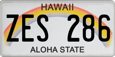 HI license plate ZES286