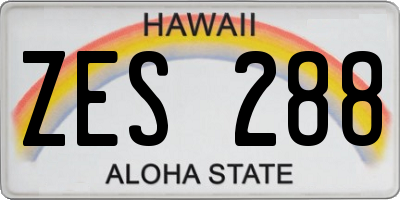 HI license plate ZES288
