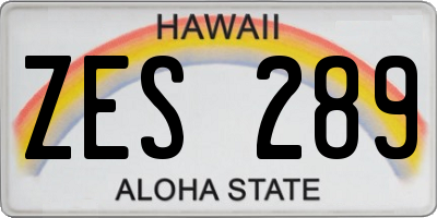 HI license plate ZES289