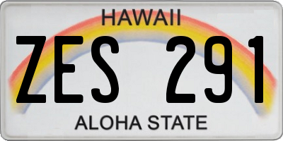 HI license plate ZES291