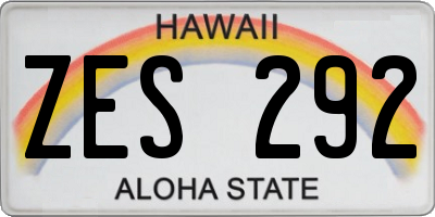 HI license plate ZES292