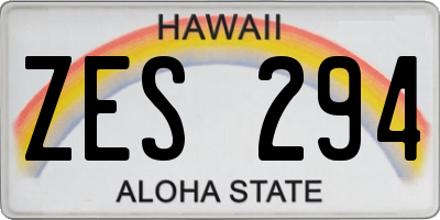 HI license plate ZES294