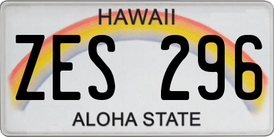 HI license plate ZES296