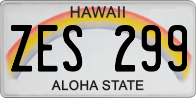 HI license plate ZES299
