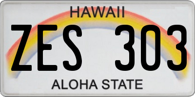 HI license plate ZES303