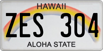 HI license plate ZES304