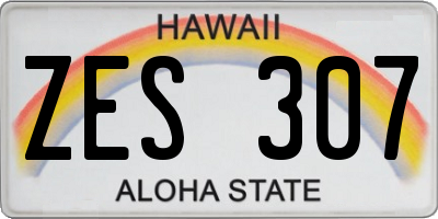 HI license plate ZES307