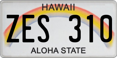 HI license plate ZES310