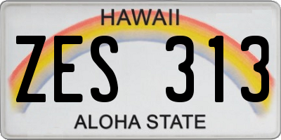 HI license plate ZES313