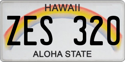 HI license plate ZES320