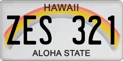HI license plate ZES321