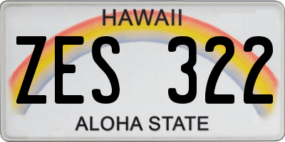 HI license plate ZES322