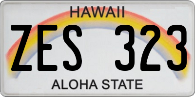 HI license plate ZES323