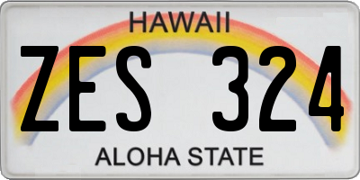 HI license plate ZES324