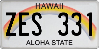 HI license plate ZES331