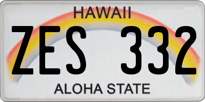 HI license plate ZES332