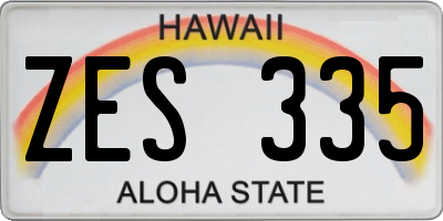 HI license plate ZES335