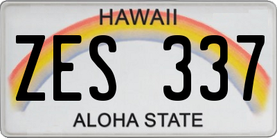 HI license plate ZES337