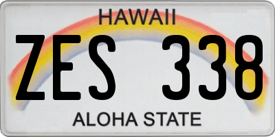 HI license plate ZES338
