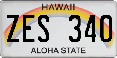 HI license plate ZES340