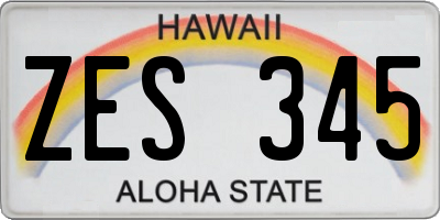 HI license plate ZES345