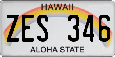 HI license plate ZES346