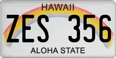 HI license plate ZES356