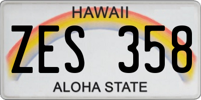 HI license plate ZES358