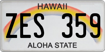 HI license plate ZES359