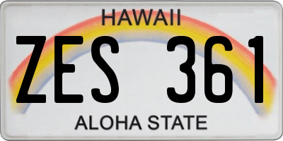 HI license plate ZES361