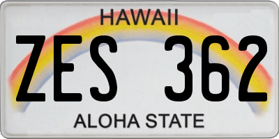 HI license plate ZES362