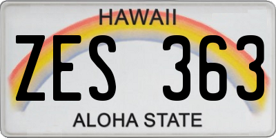 HI license plate ZES363