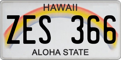 HI license plate ZES366