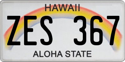 HI license plate ZES367