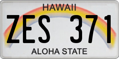 HI license plate ZES371