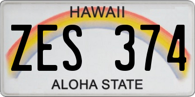 HI license plate ZES374