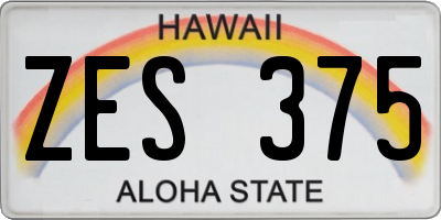 HI license plate ZES375
