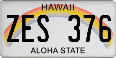 HI license plate ZES376