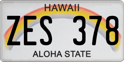 HI license plate ZES378