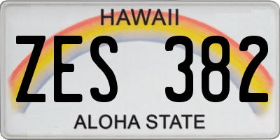 HI license plate ZES382