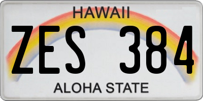 HI license plate ZES384