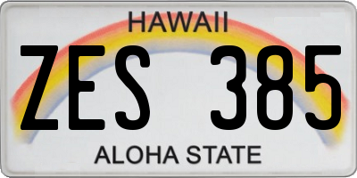 HI license plate ZES385