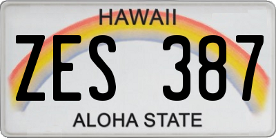 HI license plate ZES387