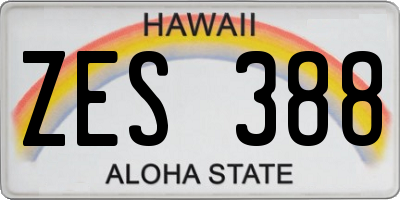 HI license plate ZES388