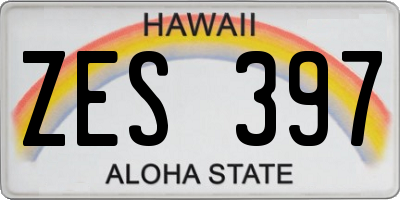 HI license plate ZES397