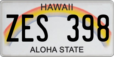 HI license plate ZES398