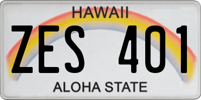 HI license plate ZES401